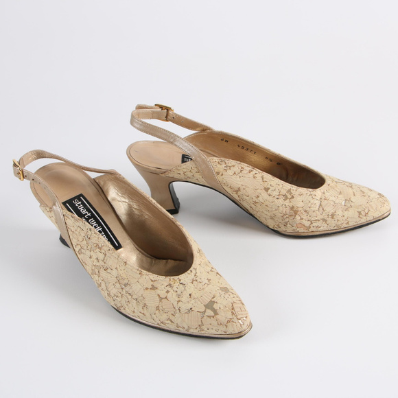 Stuart Weitzman Cork Slingback Pumps with 2" Heels - Picture 1 of 5